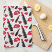 Lippenstift-und LippenTupfen-Muster Geschirrtuch (Viertel Falte)