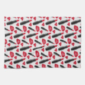 Lippenstift-und LippenTupfen-Muster Geschirrtuch (Horizontal)