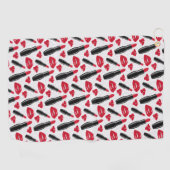 Lippenstift-und LippenTupfen-Muster Golfhandtuch (Horizontal)