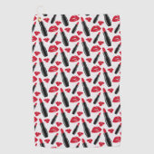 Lippenstift-und LippenTupfen-Muster Golfhandtuch (Vorderseite)