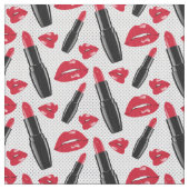Lippenstift-und LippenTupfen-Muster Stoff (Nahaufnahme)