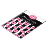 Lippenstift-Verteiler-Rosa-Lippenkuß Notizblock (Linke Seite)