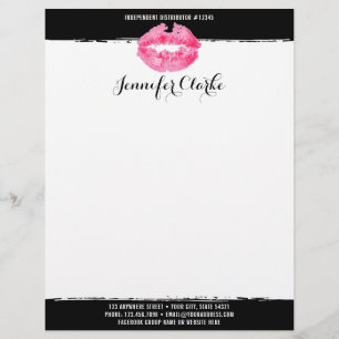 Lippenstift-Vertrieb Marketing Pink Lips Kiss Briefbogen