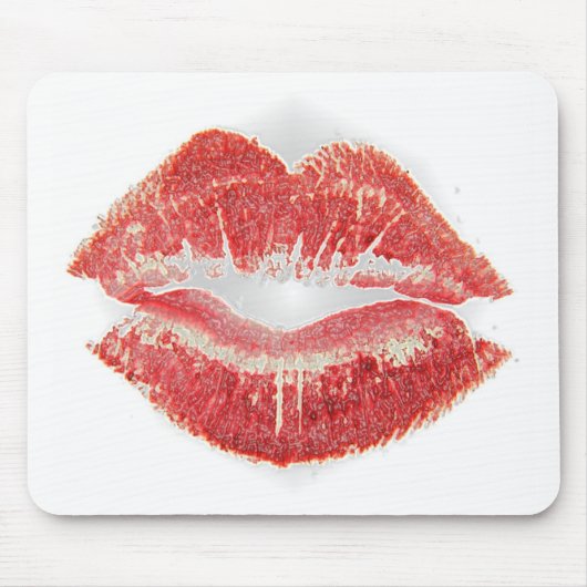 Lippenstiftkuß Mousepad (Vorne)