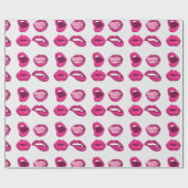 LippenstiftlippenPink auf Geschenkverpackung des Geschenkpapier (Flach)