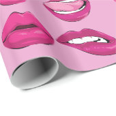 LippenstiftlippenPink-Geschenkverpackung Geschenkpapier (Rolleneckpunkt)