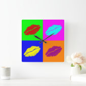 Lippenuhr Quadratische Wanduhr (Zuhause)