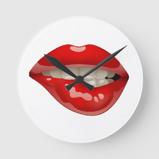 LippenUhr Runde Wanduhr (Vorderseite)