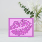 Lips-7571-pinks Postkarte (Stehend Vorderseite)