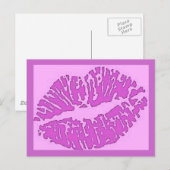 Lips-7571-pinks Postkarte (Vorne/Hinten)