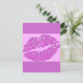 Lips-7571-pinks Postkarte (Stehend Vorderseite)