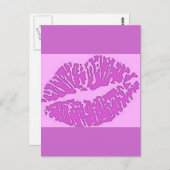 Lips-7571-pinks Postkarte (Vorne/Hinten)