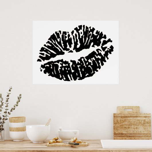 Lips-7571-schwarz Poster (Küche)