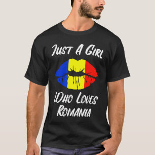 Lips and Mouth Liebe Rumänische Flagge Rumänien T-Shirt