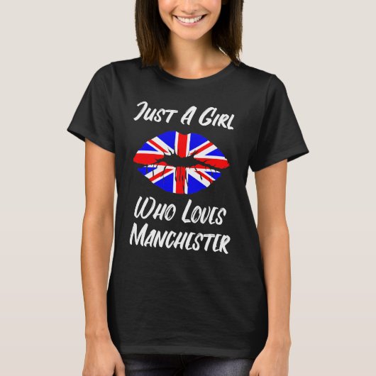 Lips and Mouth Liebe Union Jack Flag Manchester T-Shirt (Vorderseite)