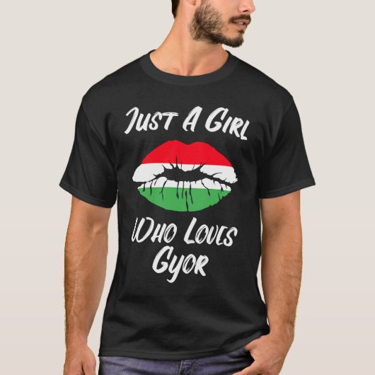 Lips and Mouth Love Hungarian Flag Gyor T-Shirt (Vorderseite)