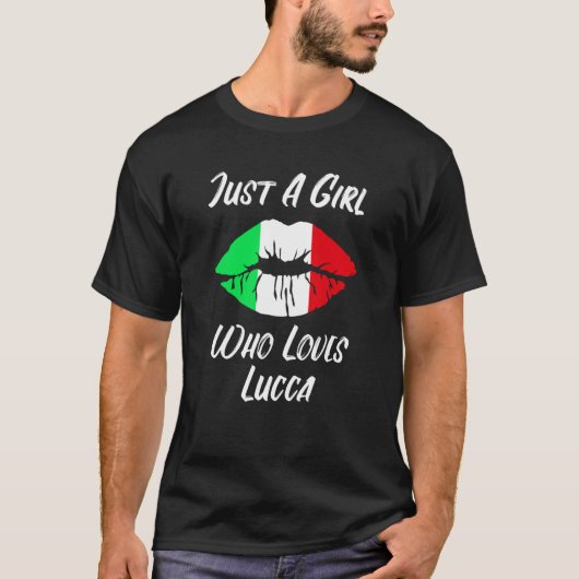 Lips and Mouth Love Italian Flag Lucca T-Shirt (Vorderseite)