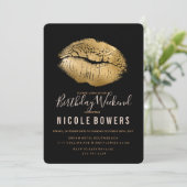 Lips Birthday Weekend Einladung (Stehend Vorderseite)