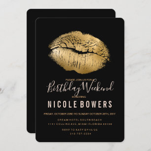 Lips Birthday Weekend Einladung