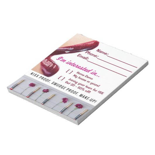 Lips Customer Info Prize Zeichne Notizblock (Rotiert)