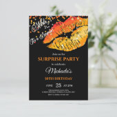 Lips Einladung, 50. Geburtstagsparty Einladung (Stehend Vorderseite)