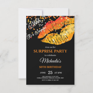 Lips Einladung, 50. Geburtstagsparty Einladung