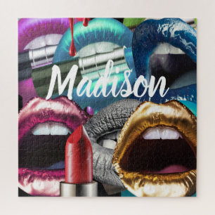 Lips Elegante Stilvoll Bad Girl Custom Personalisi Puzzle