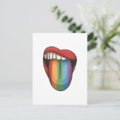 Lips Gay Pride Lgbt Regenbogen farbige Flagge Postkarte (Stehend Vorderseite)