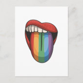 Lips Gay Pride Lgbt Regenbogen farbige Flagge Postkarte (Vorderseite)