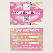 Lips Glam Makeup Artist Studio Logo QR 100 Stücke (Vorne & Hinten)