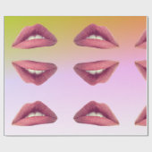 Lips glänzendes Wrapping Paper, 30 in x 2 ft Geschenkpapier (Flach)