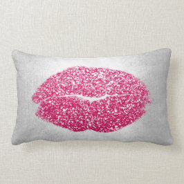 Lips Glitzer Graue Rosa Makeup Kiss Silver Lendenkissen