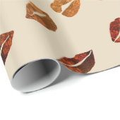 Lips Gold Foil Wrapping Paper Geschenkpapier (Rolleneckpunkt)
