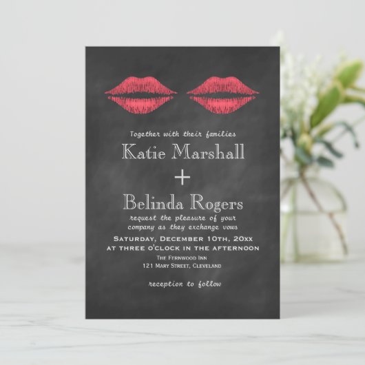 Lips Hochzeit Einladung (Stehend Vorderseite)