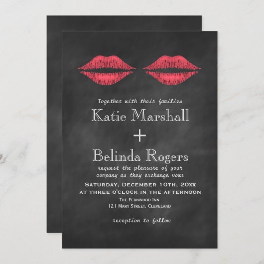 Lips Hochzeit Einladung (Vorne/Hinten)