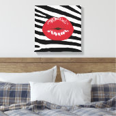 Lips Kiss Beauty Glamour Mode trendy zebra Leinwanddruck (Insitu (Schlafzimmer))