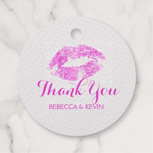 Lips küssen mit Dankeschön Text Geschenkanhänger (Rückseite)