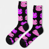 Lips Lila Rosa Hell Schwarz Socken (Linkes Detail)