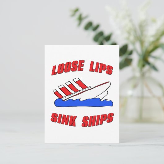 Lips Lose Sink Ships Postkarte (Stehend Vorderseite)
