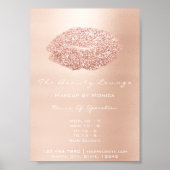 LIps Makeup Artist Glitzer Beauty Pink Gold Poster (Vorne)