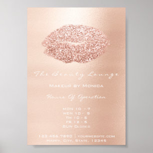 LIps Makeup Artist Glitzer Beauty Pink Gold Poster