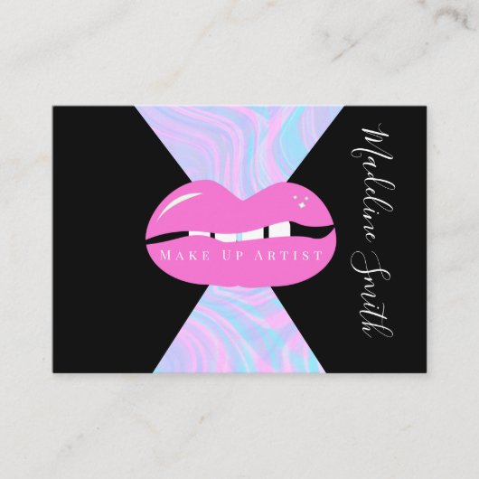 Lips Marbella Abstrakt Pink Makeup Artist Visitenkarte (Vorderseite)