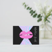 Lips Marbella Abstrakt Pink Makeup Artist Visitenkarte (Stehend Vorderseite)