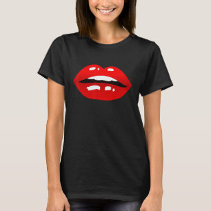 Lips Mouth 80er 90er 80er 90er Theme Party T-Shirt
