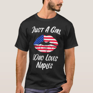 Lips Mouth Liebe American Flag Neapel T-Shirt