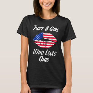 Lips Mouth Liebe American Flag Ohio T-Shirt