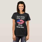 Lips Mouth Liebe American Flag Rocky Mountains T-Shirt (Vorne ganz)