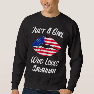 Lips Mouth Liebe American Flag Savannah Sweatshirt