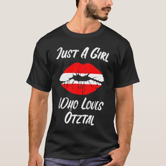 Lips Mouth Liebe Austria Flag Ötztal T-Shirt (Vorderseite)