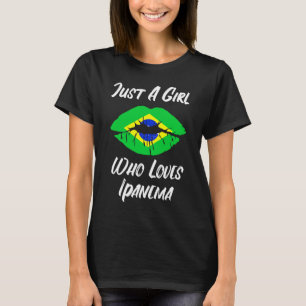 Lips Mouth Liebe Brasilianische Flagge Ipanema T-Shirt